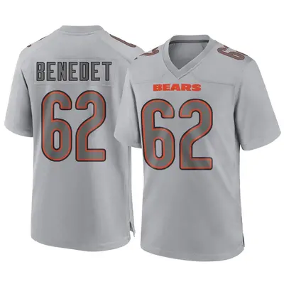 Men's Game Theo Benedet Chicago Bears Gray Atmosphere Fashion Jersey