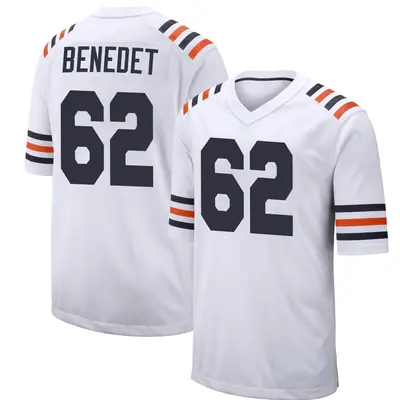 Men's Game Theo Benedet Chicago Bears White Alternate Classic Jersey