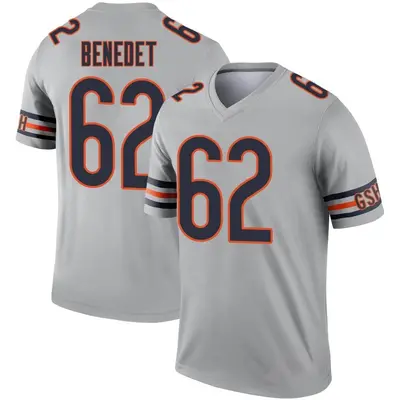 Men's Legend Theo Benedet Chicago Bears Inverted Silver Jersey