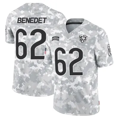 Men's Limited Theo Benedet Chicago Bears Arctic Camo 2024 Salute to Service Jersey