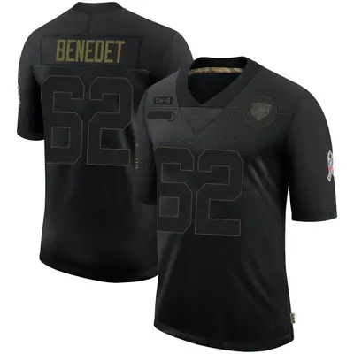 Men's Limited Theo Benedet Chicago Bears Black 2020 Salute To Service Jersey