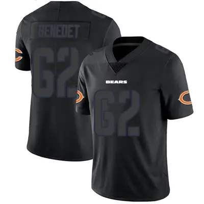 Men's Limited Theo Benedet Chicago Bears Black Impact Jersey