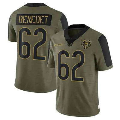 Men's Limited Theo Benedet Chicago Bears Olive 2021 Salute To Service Jersey