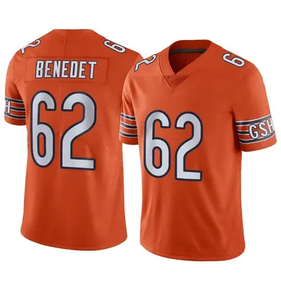 Men's Limited Theo Benedet Chicago Bears Orange Alternate Vapor Jersey