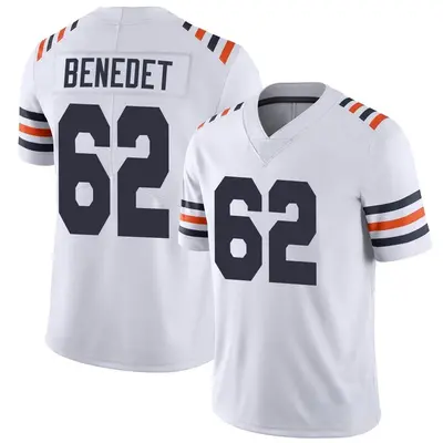 Men's Limited Theo Benedet Chicago Bears White Alternate Classic Vapor Jersey