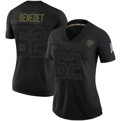 Women's Limited Theo Benedet Chicago Bears Black 2020 Salute To Service Jersey