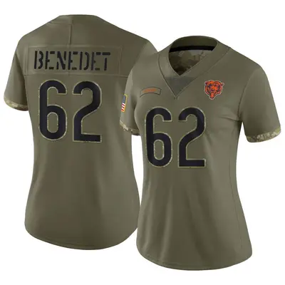 Women's Limited Theo Benedet Chicago Bears Olive 2022 Salute To Service Jersey